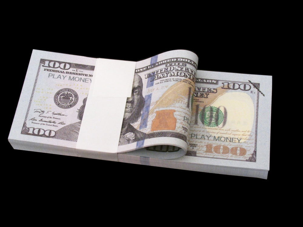 100x $100 PLAY MONEY FULL PRINT BILLS STACK MOVIE PROP BANKNOTES
