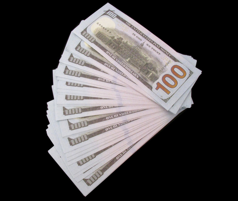 100x $100 PLAY MONEY FULL PRINT BILLS STACK MOVIE PROP BANKNOTES
