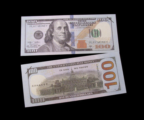 100x $100 PLAY MONEY FULL PRINT BILLS STACK MOVIE PROP BANKNOTES