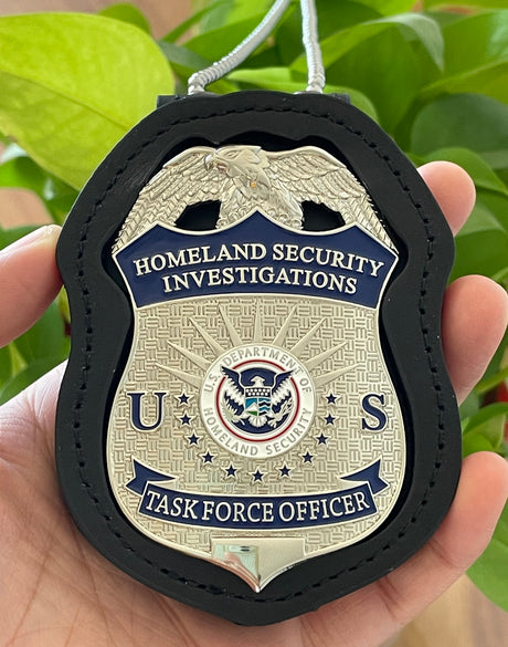 US HSI TFO Task Force Officer Badge Homeland Security Investigations Replica Movie Props Silver