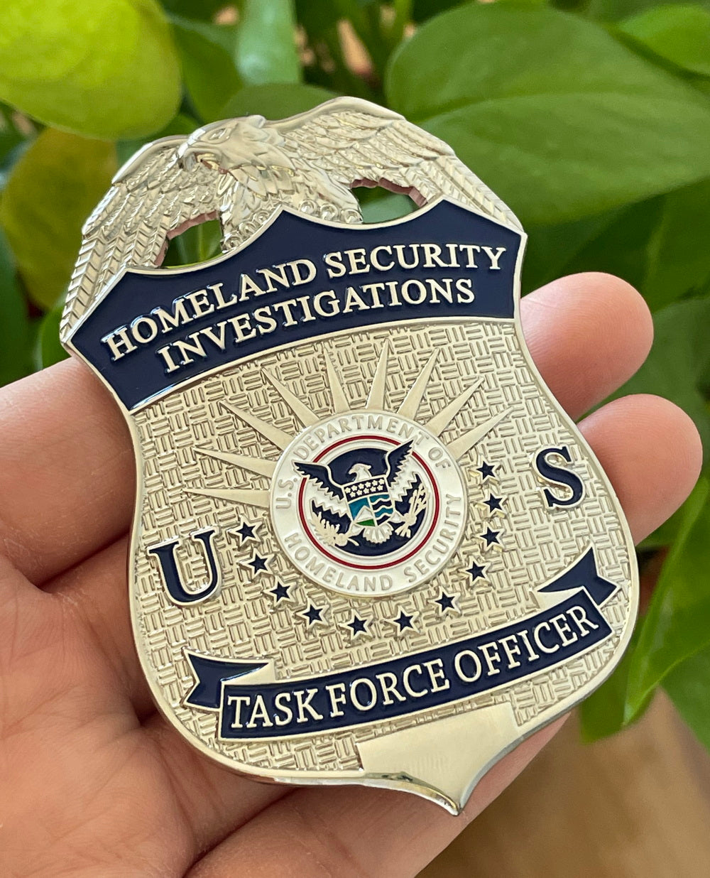 US HSI TFO Task Force Officer Badge Homeland Security Investigations Replica Movie Props Silver