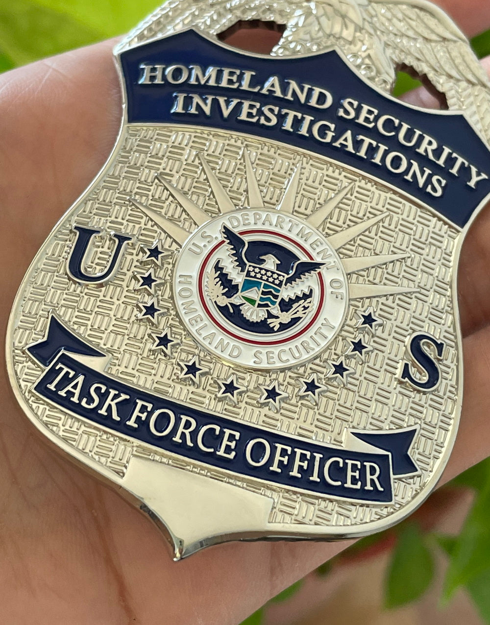 US HSI TFO Task Force Officer Badge Homeland Security Investigations Replica Movie Props Silver