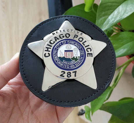 Chicago Detective Police Badge Solid Copper Replica Movie Props With Number 287