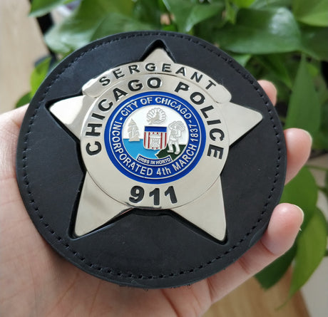 Chicago Sergeant Police Badge Solid Copper Replica Movie Props With Number 911