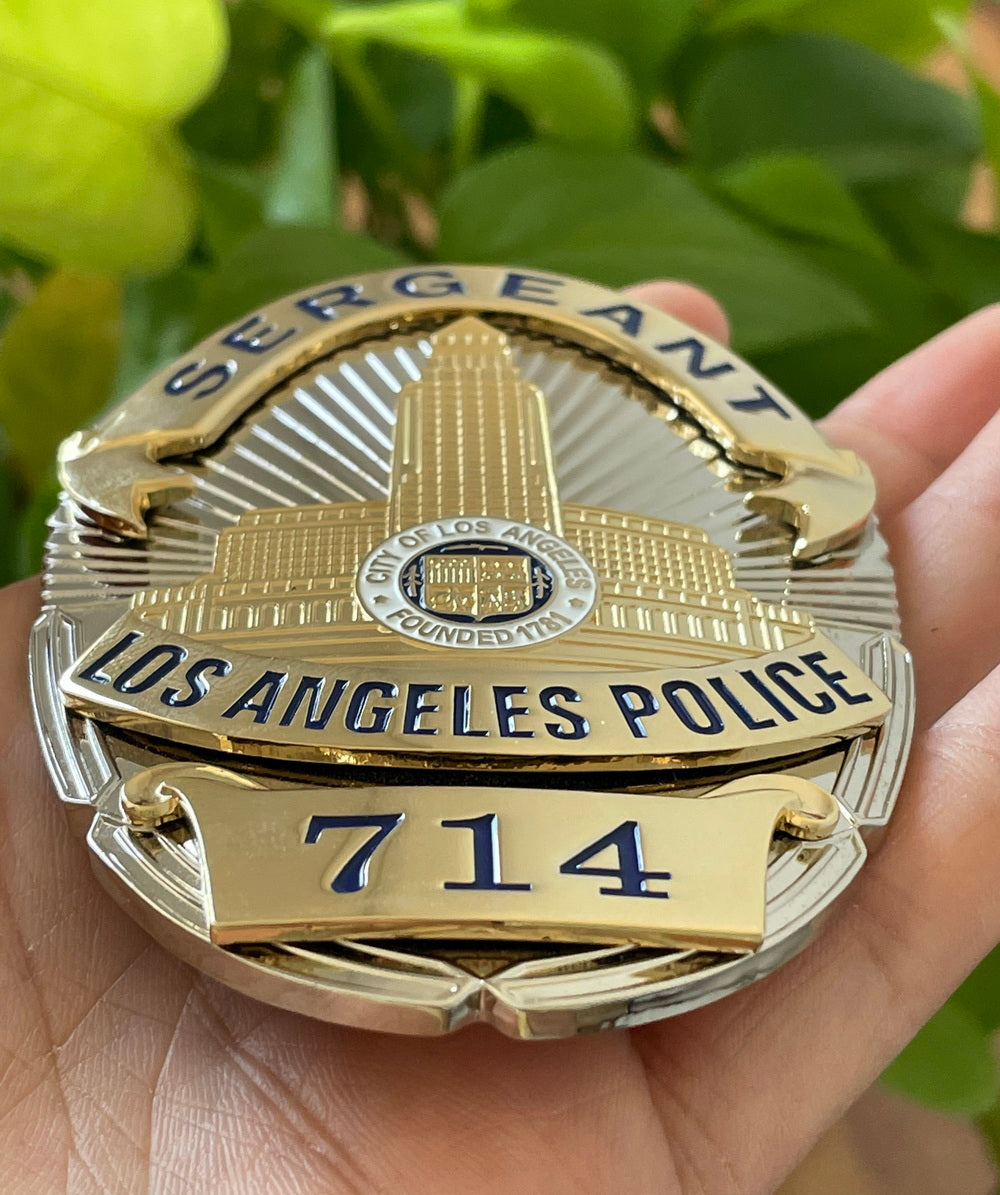LAPD Sergeant #714 Los Angeles Police Badge Solid Copper Replica Movie Props