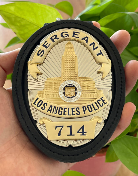 LAPD Sergeant #714 Los Angeles Police Badge Solid Copper Replica Movie Props