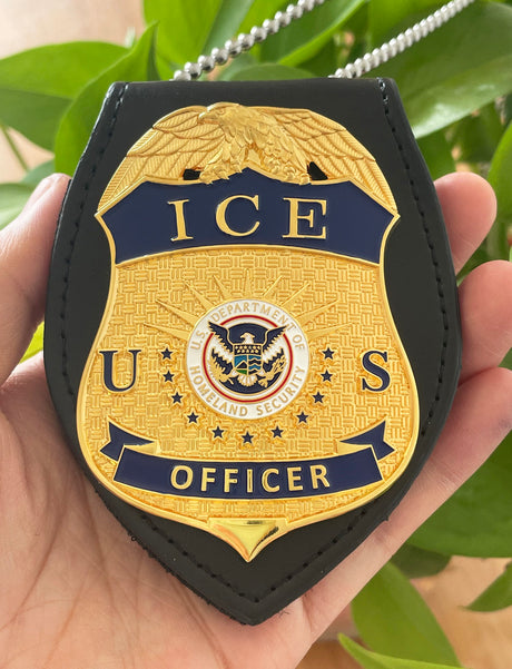 US ICE Officer Badge Solid Copper Replica Movie Props