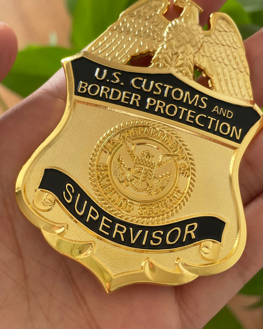 US CBP Supervisor Customs and Border Protection Badge Solid Copper Replica Movie Props