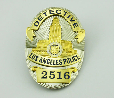 LAPD Los Angeles Detective Police Badge Replica Movie Props No. 2358/2516