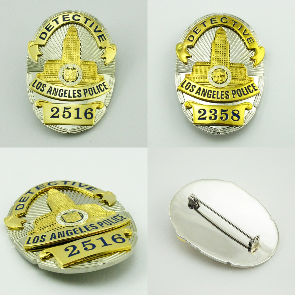 LAPD Los Angeles Detective Police Badge Replica Movie Props No. 2358/2516
