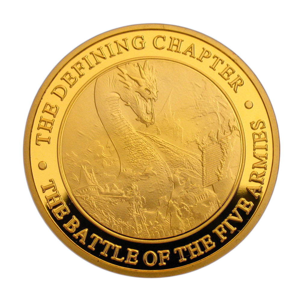 The Hobbit: The Battle of the Five Armies Bilbo Baggins Dragon 24K Gold Plated Coin