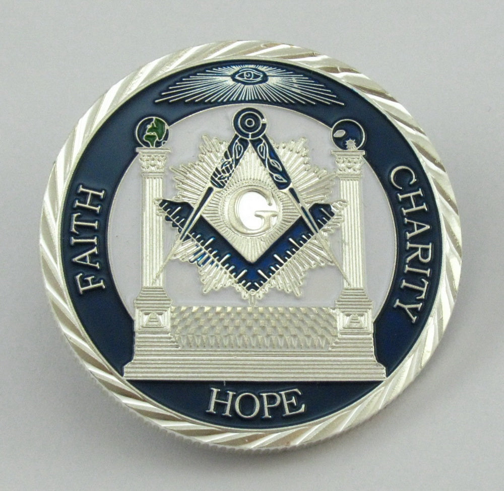Masonic Freemason Freemasonry Symbol Silver Challenge Coin