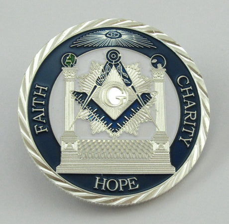 Masonic Freemason Freemasonry Symbol Silver Challenge Coin