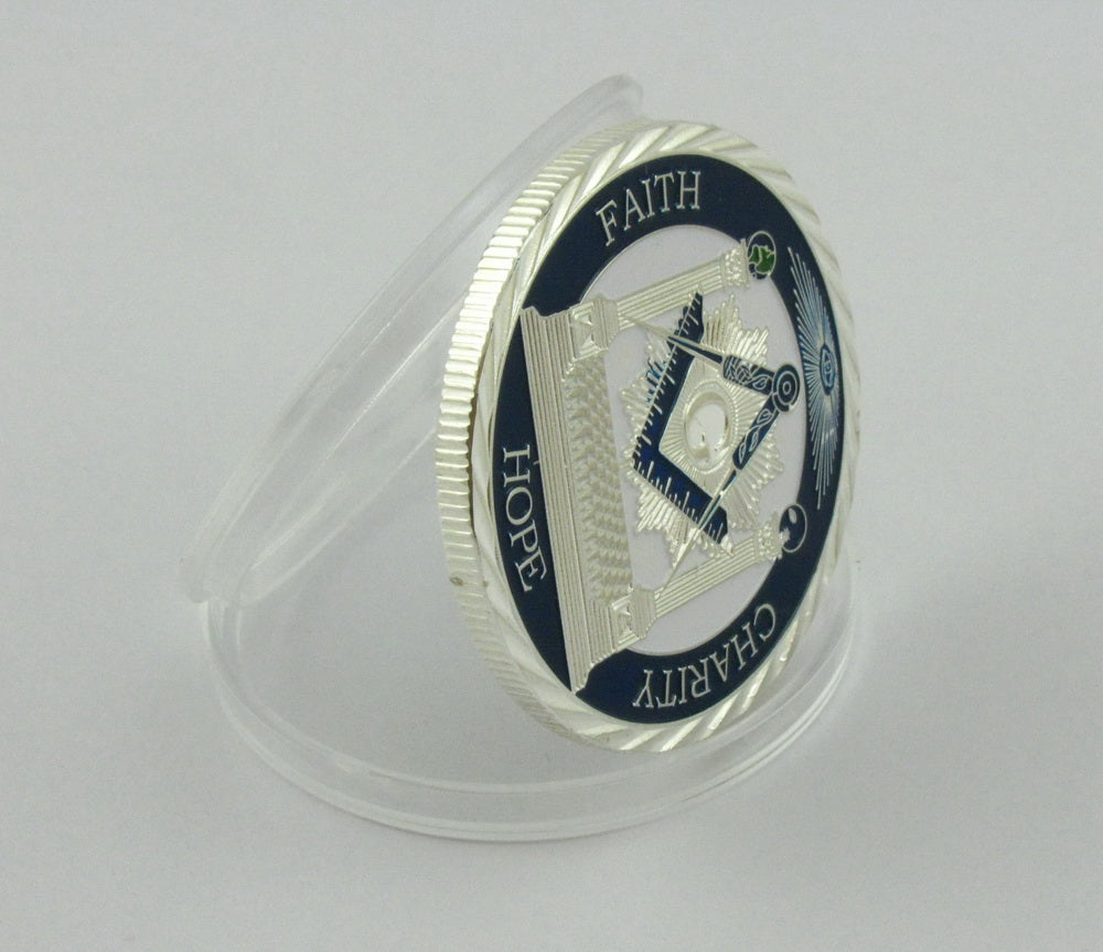 Masonic Freemason Freemasonry Symbol Silver Challenge Coin