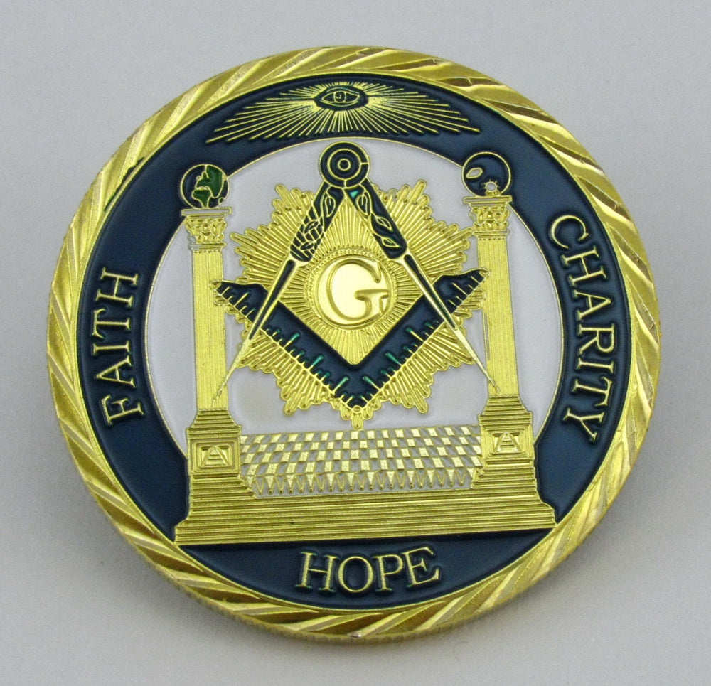 Masonic Freemason Freemasonry Symbol Gold Challenge Coin