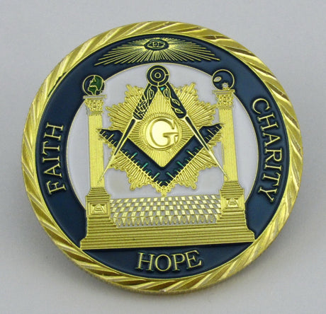 Masonic Freemason Freemasonry Symbol Gold Challenge Coin