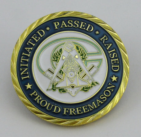 Masonic Freemason Freemasonry Symbol Gold Challenge Coin