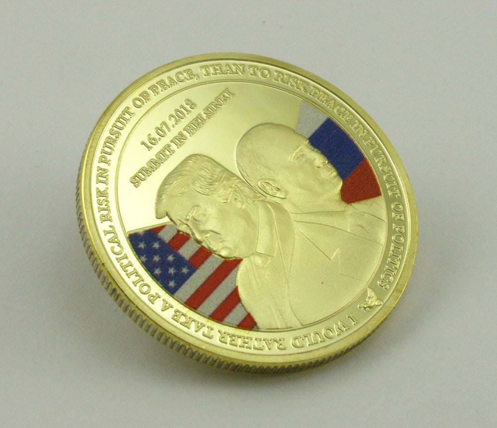 USA Russia President Trump & Putin Summit in Helsinki Gold Challenge Coin
