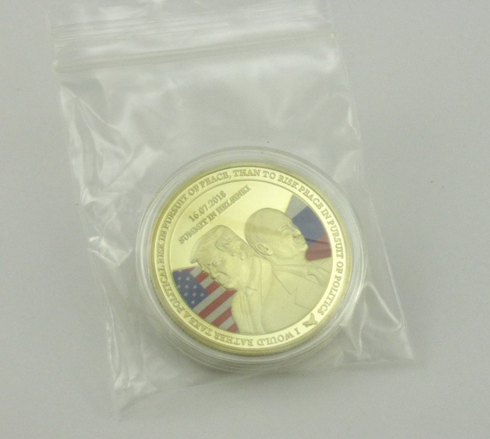 USA Russia President Trump & Putin Summit in Helsinki Gold Challenge Coin