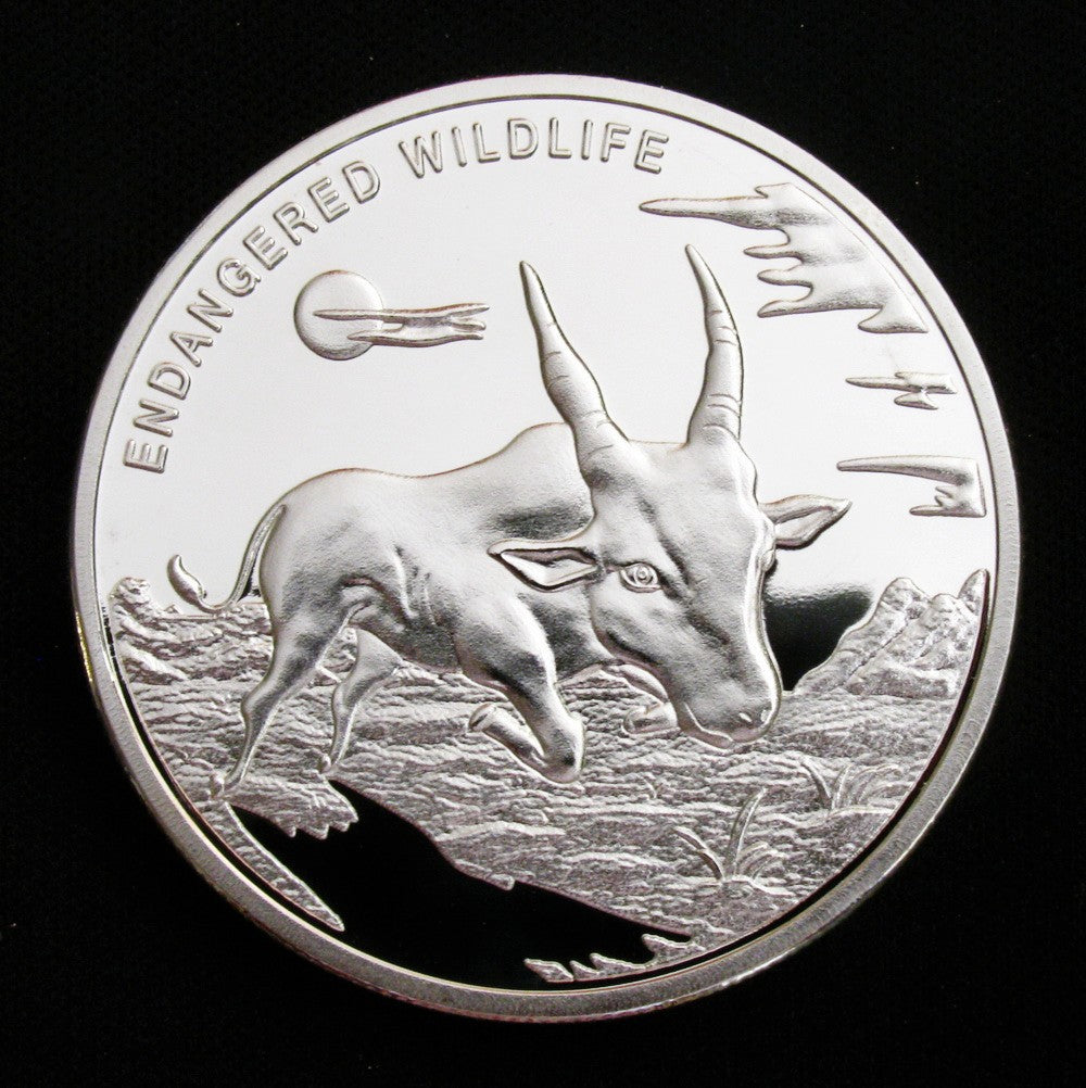 Congo Endangered Wildlife Antelope Silver Coin