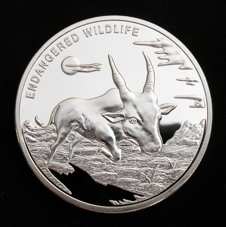 Congo Endangered Wildlife Antelope Silver Coin