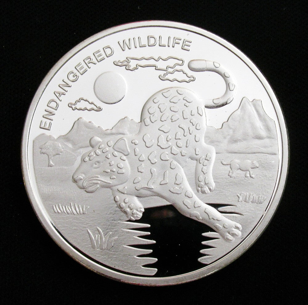 Congo Endangered Wildlife Panther Silver Coin