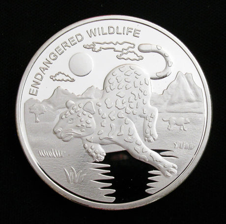 Congo Endangered Wildlife Panther Silver Coin