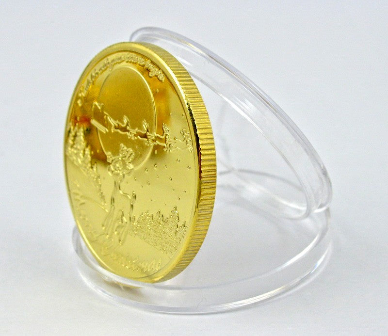 Santa Claus Merry Christmas Gift Colored Commemorative Coins