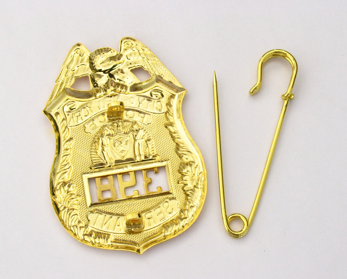 NY New York Sergeant Police Badge Replica Cosplay Movie Props