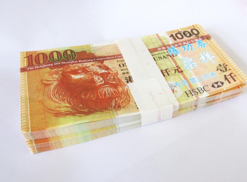 HKD Hong Kong Dollar Banknotes Paper Play Money Movie Props