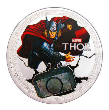A Set of 5 Pcs The Avengers Superhero Marvel Comics Colored Silver Coins