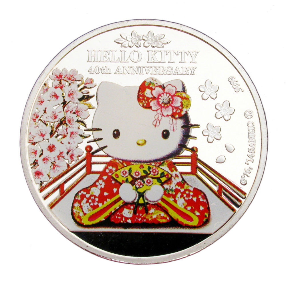A Pair of Japan Anime Cartoon Kimono Hello Kitty 40th Anniversary Commemorative Coins