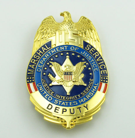 USMS US Marshal Service Deputy Badge Solid Copper Replica Movie Props