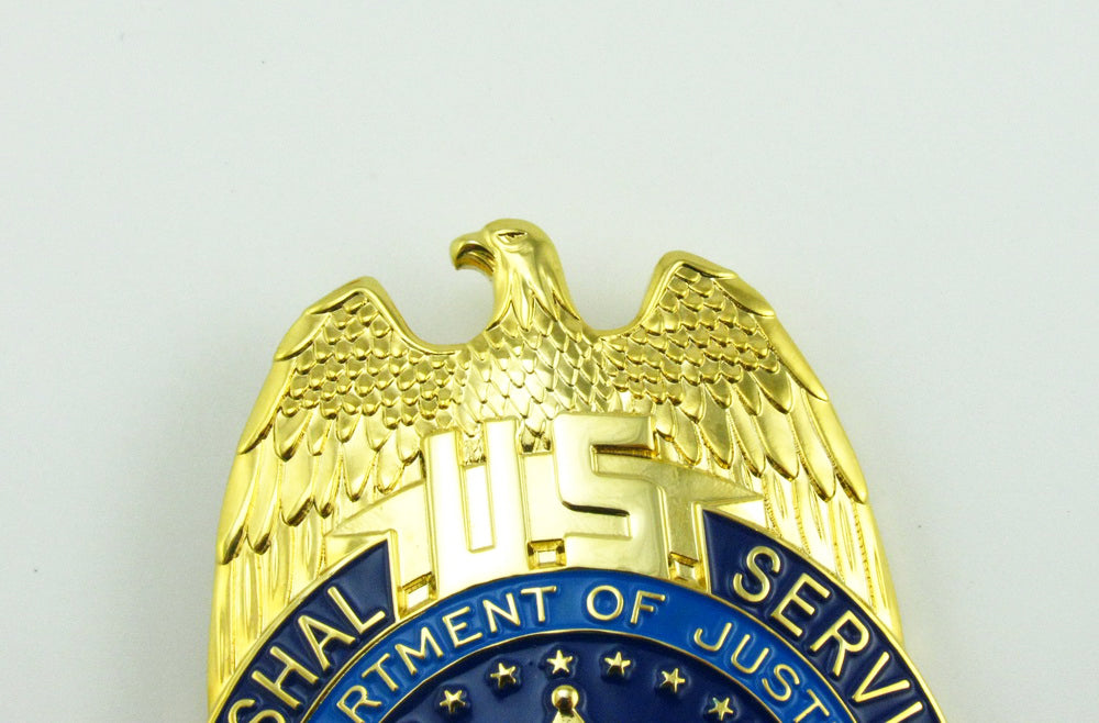USMS US Marshal Service Deputy Badge Solid Copper Replica Movie Props