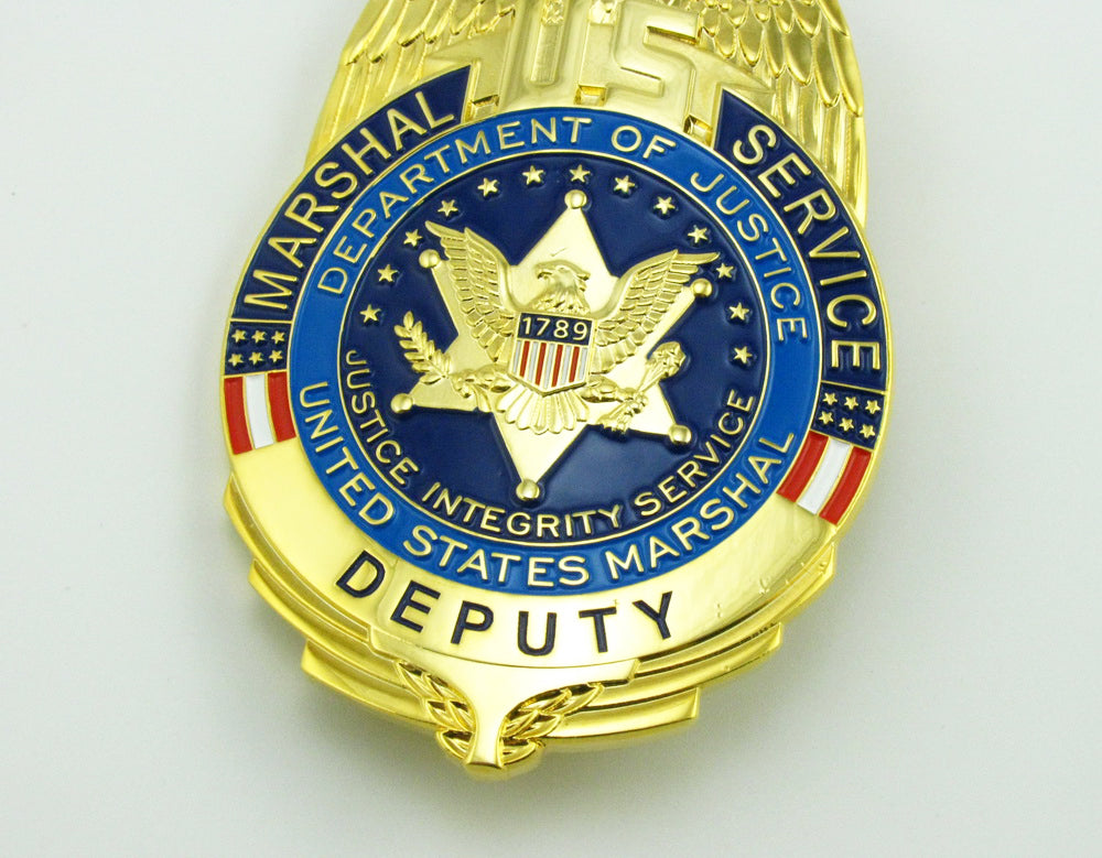 USMS US Marshal Service Deputy Badge Solid Copper Replica Movie Props