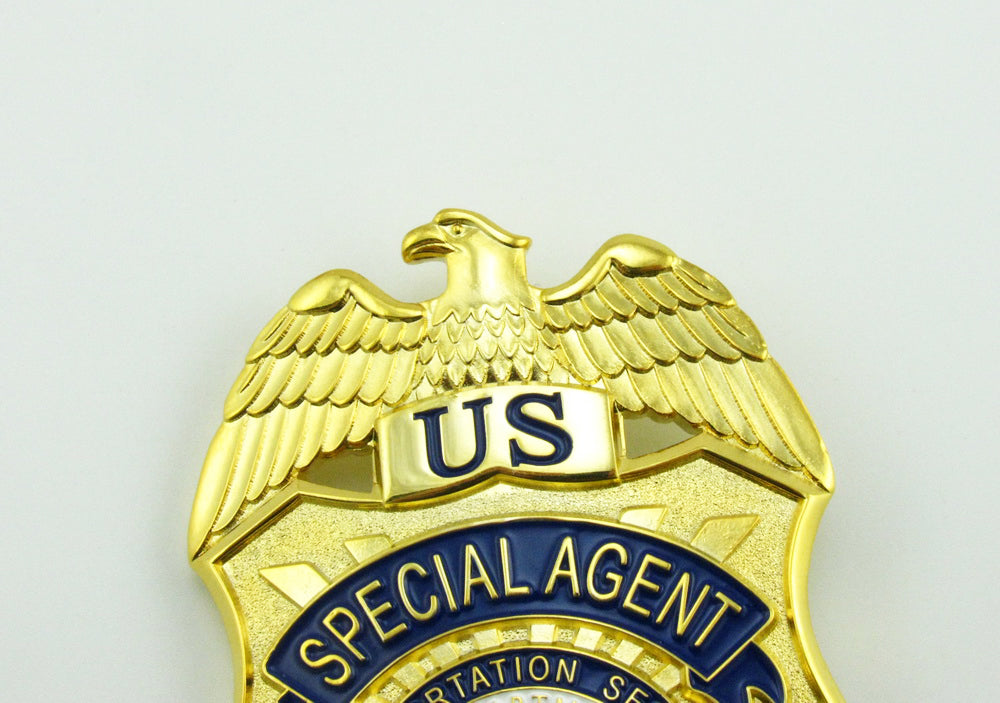 Badge d'agent spécial US TSA, réplique en cuivre massif, accessoires de film
