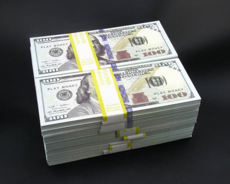 10 Stacks of $100 Dollars Full Print Prop Money New Style Play Money Banknotes