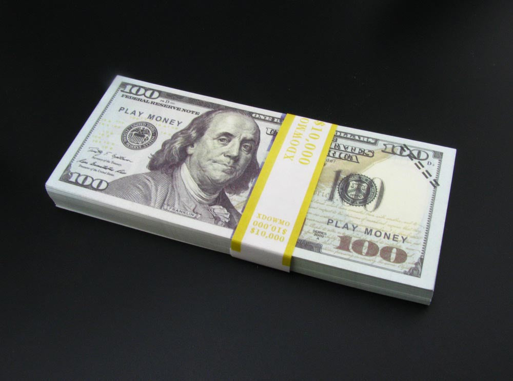 100 Pieces of $100 Dollar Full Print Prop Money New Style Play Money Banknotes Stack