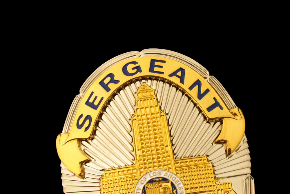 LAPD Sergeant Los Angeles Police Badge Solid Copper Replica Movie Props With Number 2526