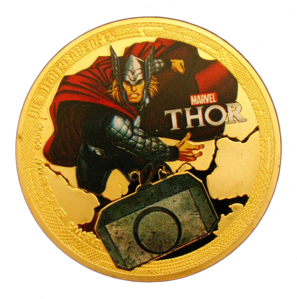 4 Pieces Marvel Comics Superhero The Avengers 24K Gold Plated Coins