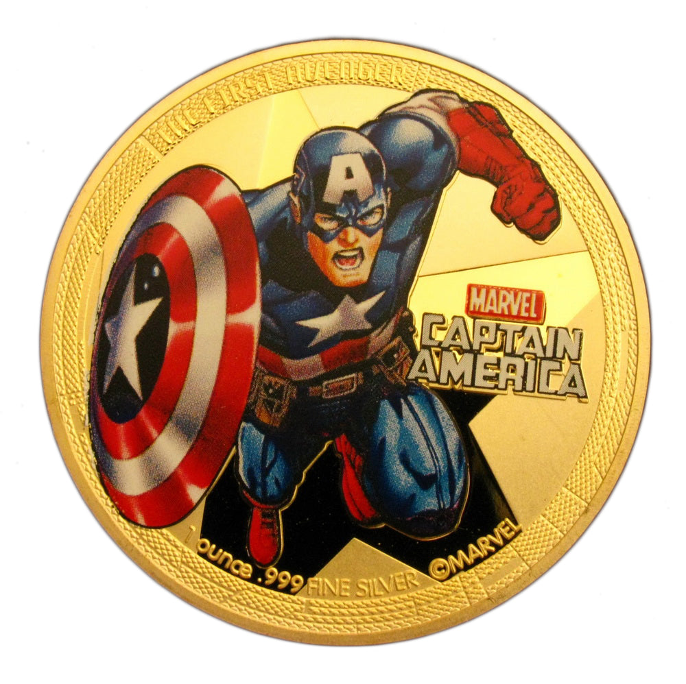 4 Pieces Marvel Comics Superhero The Avengers 24K Gold Plated Coins