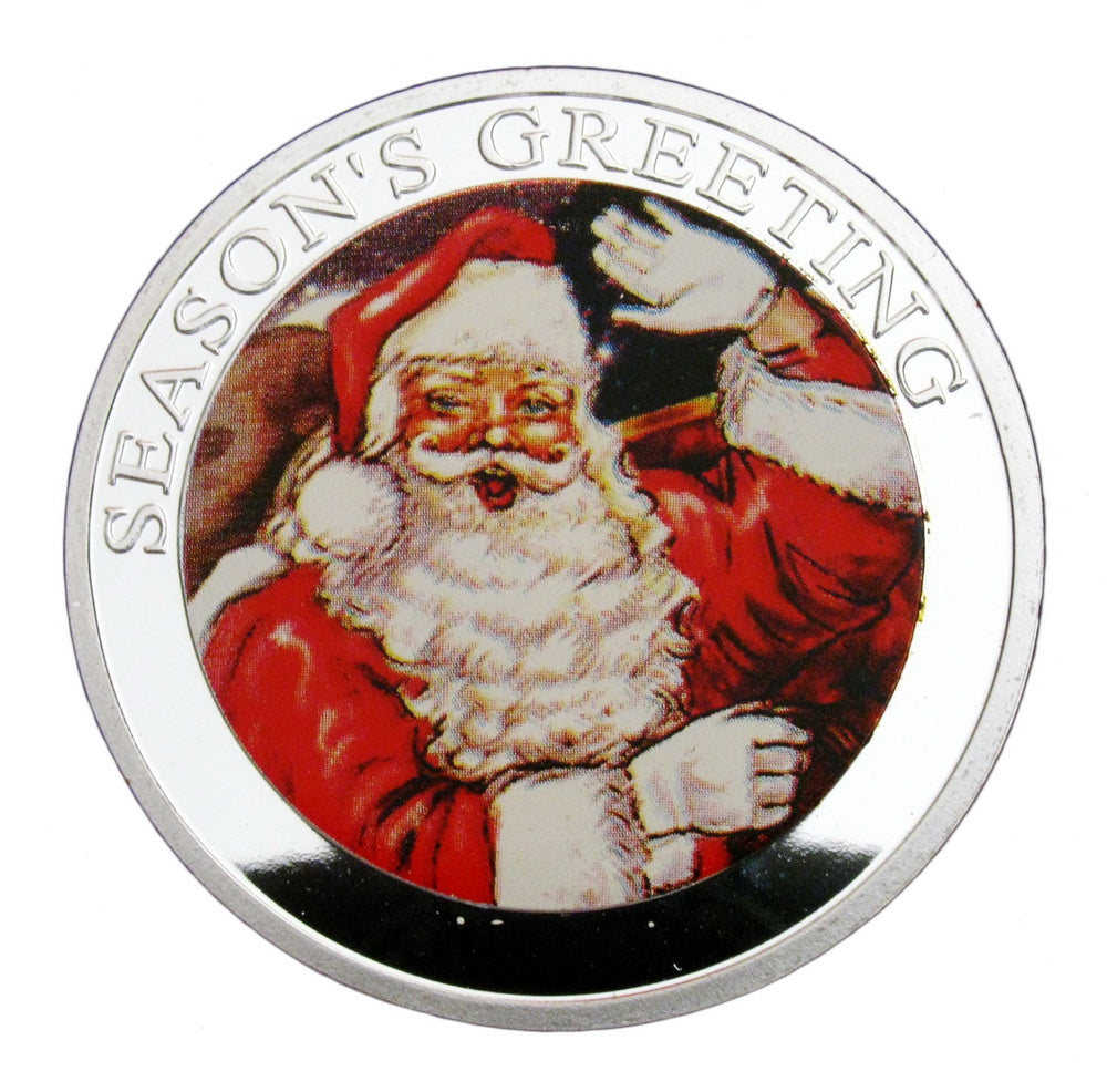 Santa Claus Merry Christmas Gift Colored Commemorative Coins