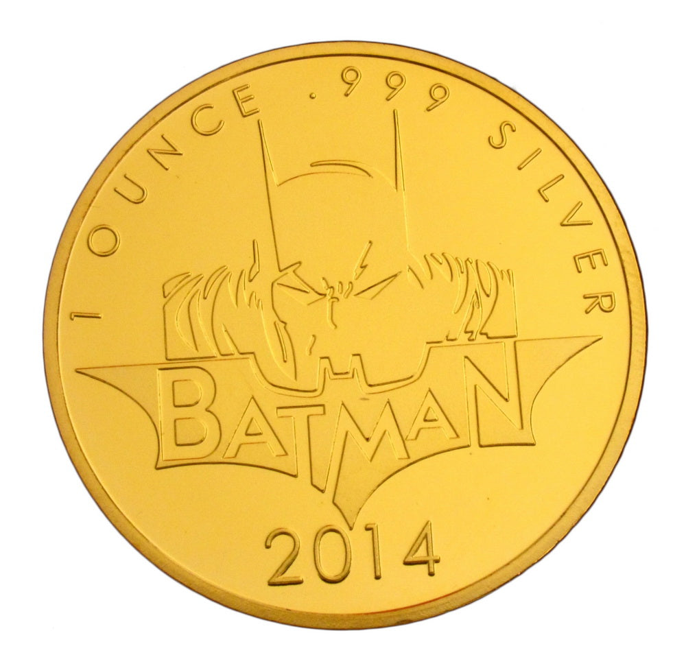 Batman Superhero Comic Colored 24K Gold & Silver Plated Coins