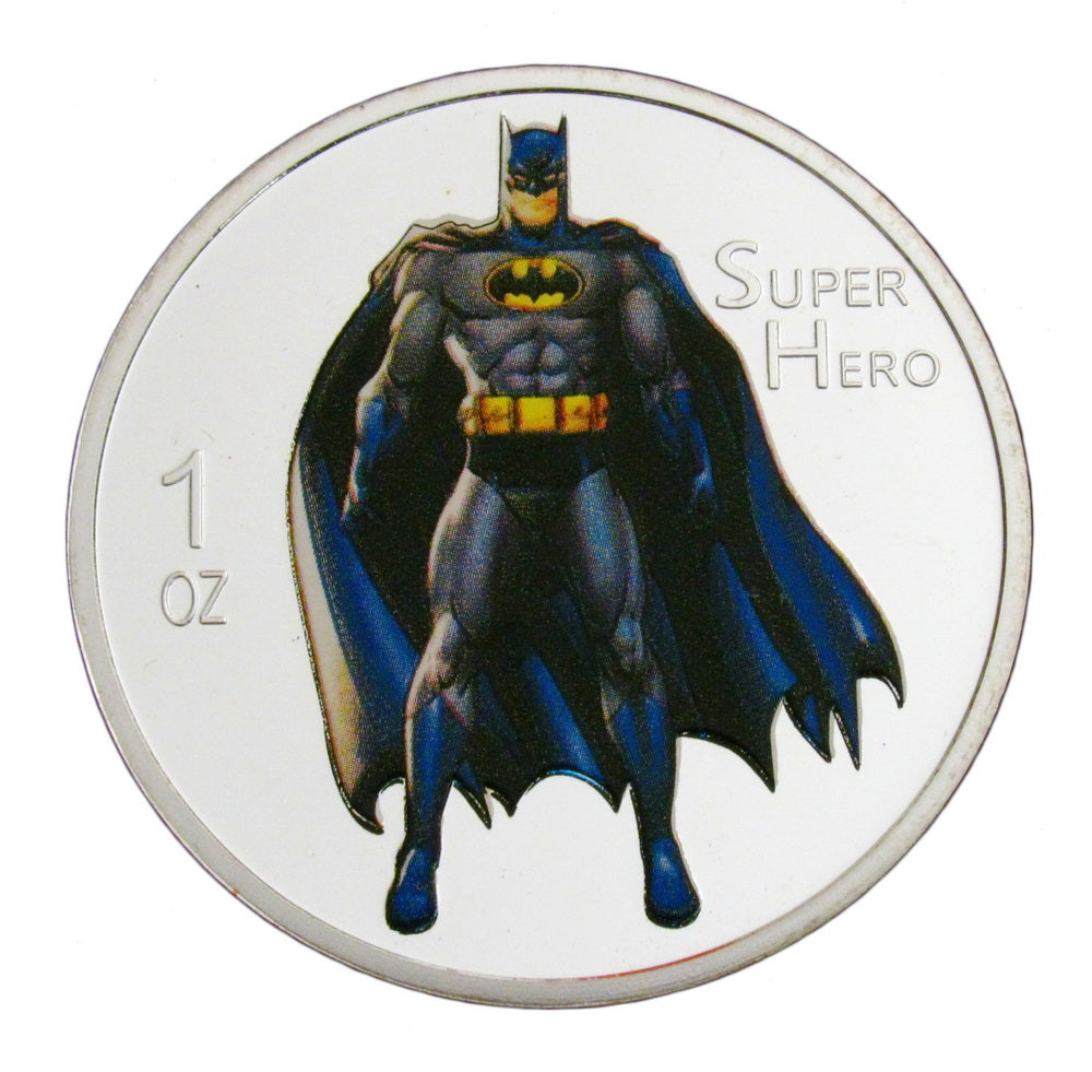 Batman Superhero Comic Colored 24K Gold & Silver Plated Coins