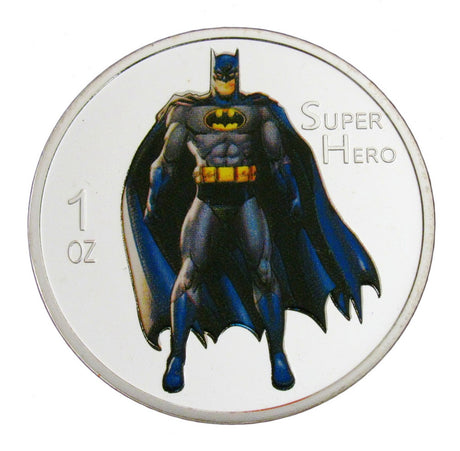 Batman Superhero Comic Colored 24K Gold & Silver Plated Coins