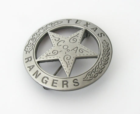 US Texas Rangers Badge Solid Copper Replica Movie Props