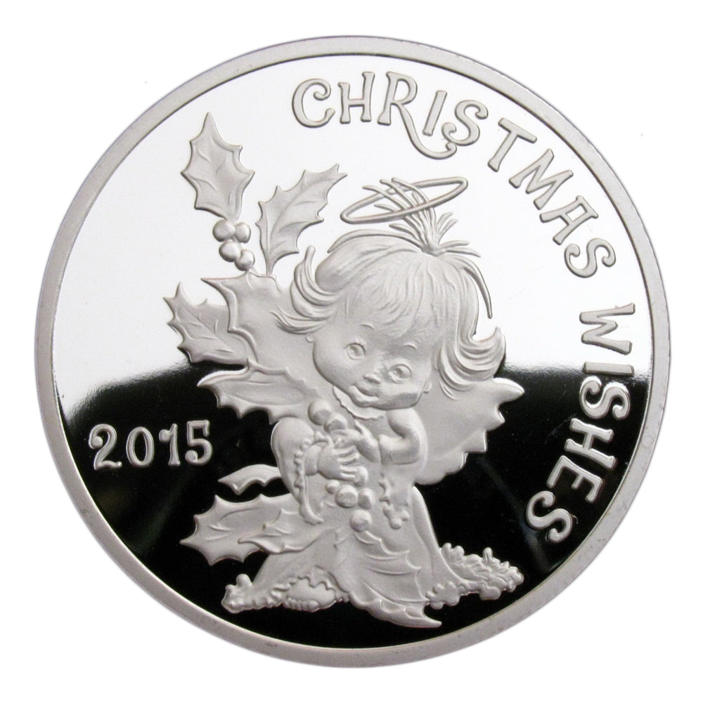Santa Claus Reindeer Little Angel Merry Xmas Wish Gift Silver Coin