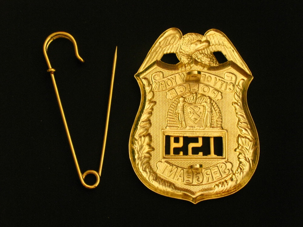 NY New York Sergeant Police Badge Replica Cosplay Movie Props
