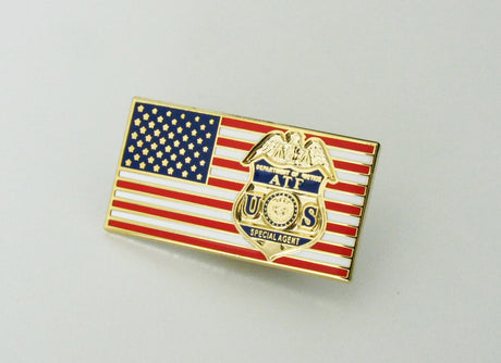 US American Flag Police Badge Brooch Pin