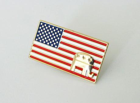 US American Flag Police Badge Brooch Pin